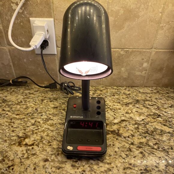 Spartus Other - VTG Spartus Model 1182-64 Desk Lamp Digital Alarm Clock Gooseneck Light Black